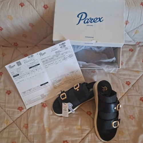 Parex sandals new size 38 black and white