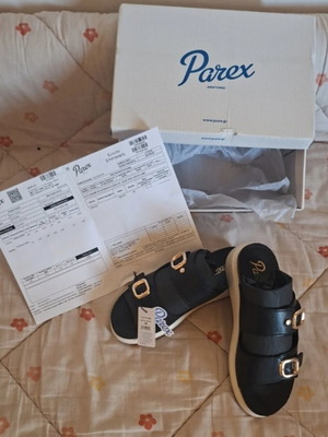 Parex sandals new size 38 black and white