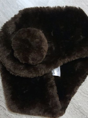Fur neck warmer very warm brown