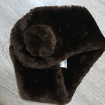 Fur neck warmer very warm brown
