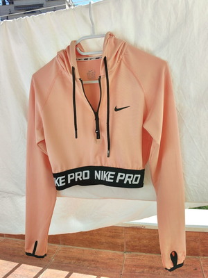 Nike women's sports hoodie, long sleeve, pink and orange