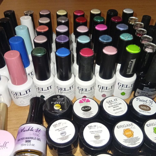 Gel Nail Polish Lot of 91 Items with Unique Colors and Effects
