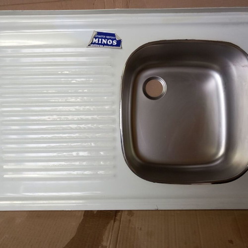 Stainless Steel Kitchen Sink Minos new 80x50 cm with basin