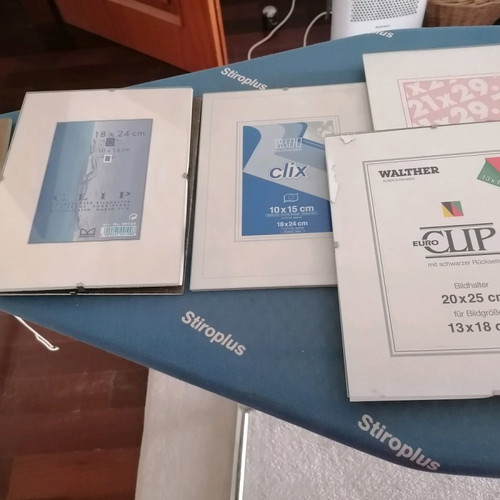 Clip photo frames used, pack of 7, sizes 10x15 to 21x29
