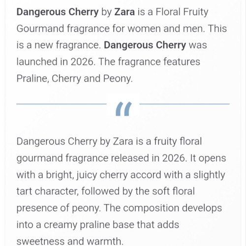 Zara Dangerous Cherry Special Edition Eau de Parfum 90 ml new