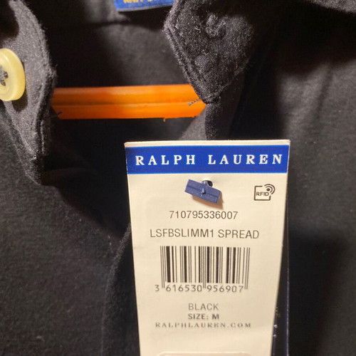 Polo Ralph Lauren black slim fit long sleeve shirt new, medium
