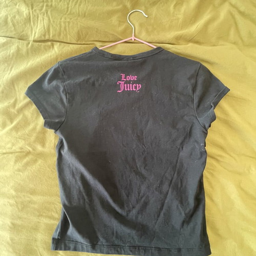 Juicy Couture Angel T-shirt, black and pink, size S