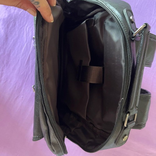 Backpack made of faux leather like new, black