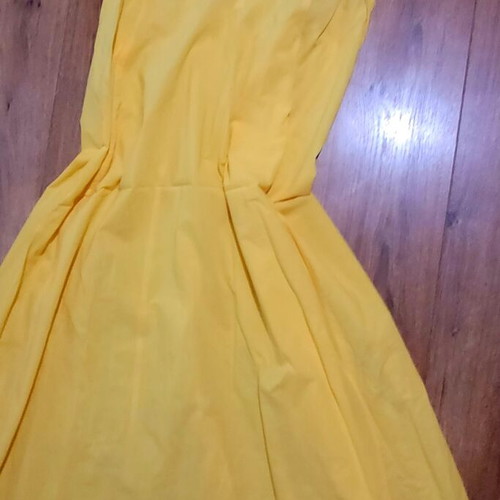 Long yellow linen dress like new, one size