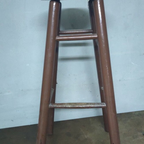 Vintage wooden stool used, 80 cm height