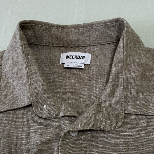 Weekday linen shirt size M like new, olive green