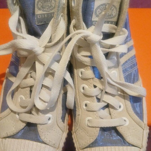 Diesel women's shoes used, size 38, white and blue