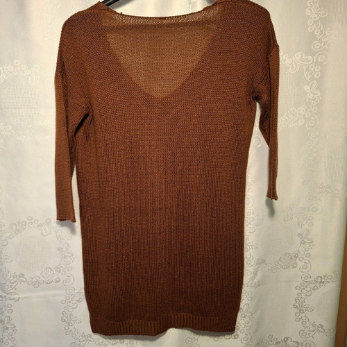 Knitted long blouse used, brick color, size S