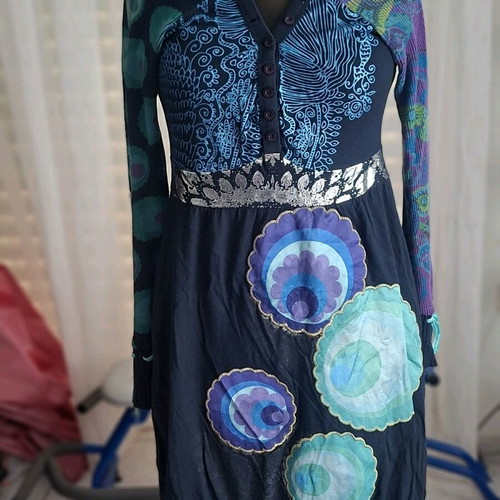 Desigual dress size M like new, blue multicolor