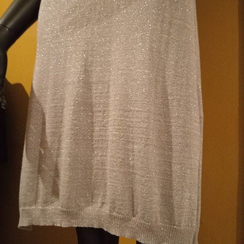 Oltre silver lurex sleeveless midi dress one size new