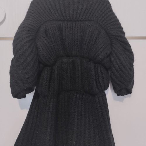 Black bolero-style long jacket like new, fits S/M
