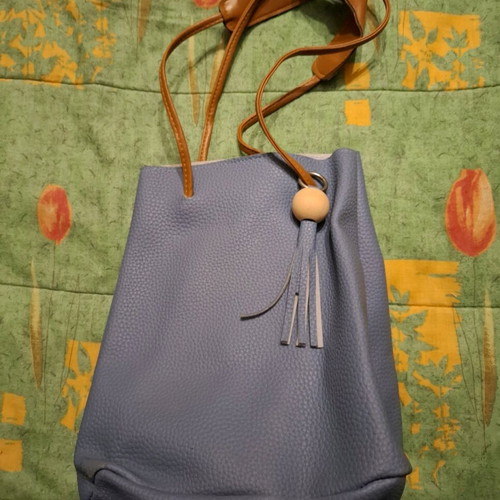 Shoulder bag like new, turquoise and brown