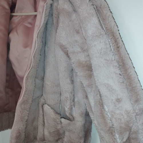 Pink faux fur jacket new for girls aged 6-8