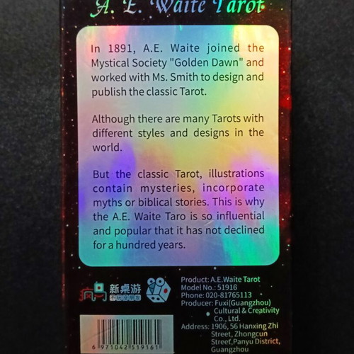 Tarot of A.E. Waite deck used, set of 78 cards