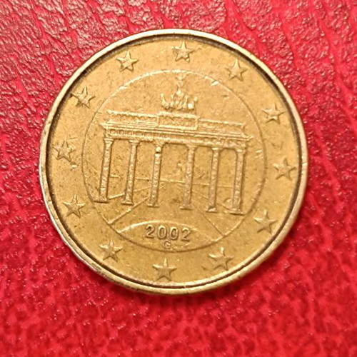 Germany 10 cent 2002 G used with double strike error