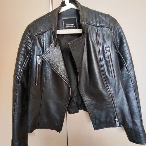Barney's original leather jacket used, black, size M