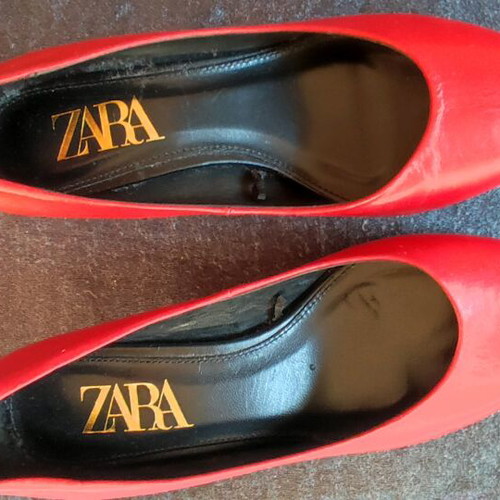 Zara red pointed pumps like new, size 37