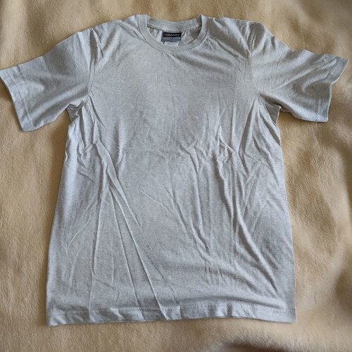 T-shirt basic unisex gray ecru new medium large cotton sports