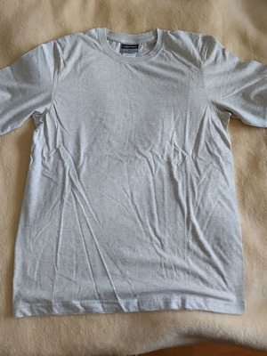 T-shirt basic unisex gray ecru new medium large cotton sports