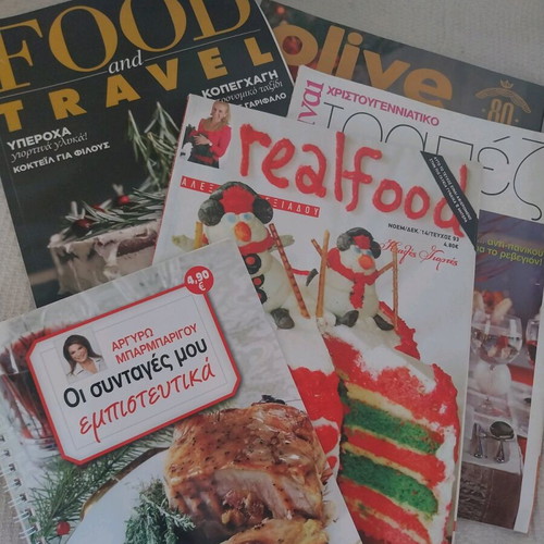 Magazines used with Christmas recipes, all together