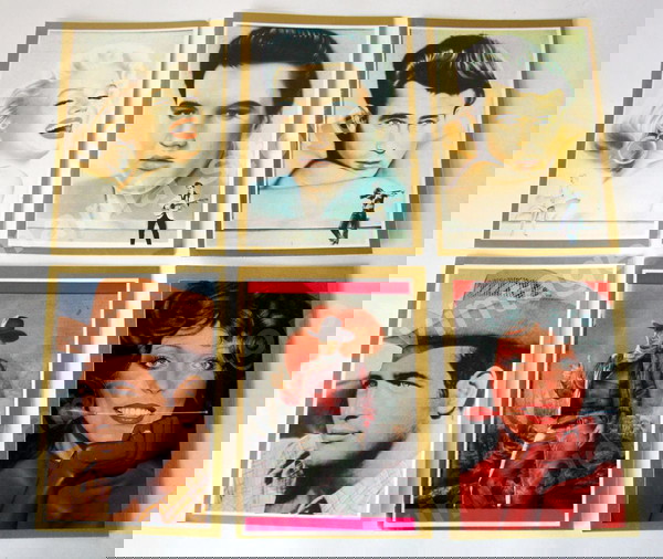 VINTAGE 80'S MARILYN MONROE, ELVIS PRESLEY, JAMES DEAN, PAUL NEWMAN, JOHN WAYNE, JOAN COLLINS ΕΛΛΗΝΙΚΑ ΑΥΤΟΚΟΛΛΗΤΑ