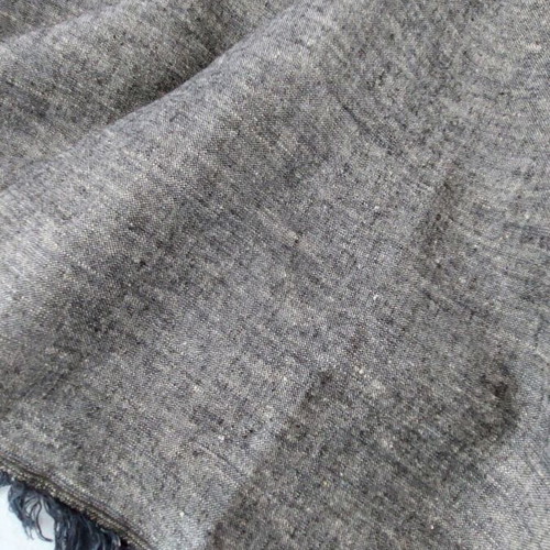 Linen fabric thin 130x150cm gray with beautiful texture new
