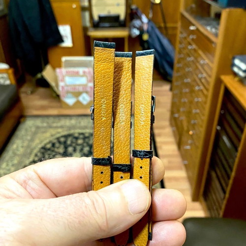 Omega leather watch straps 12mm vintage authentic new