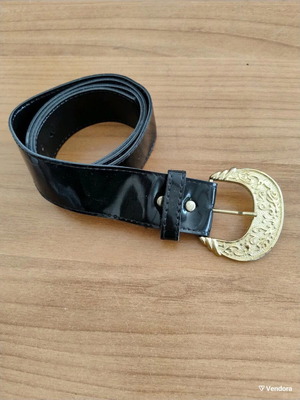 Γυναικεία μαύρη faux leather ζώνη 110εκ σαν καινούργιο