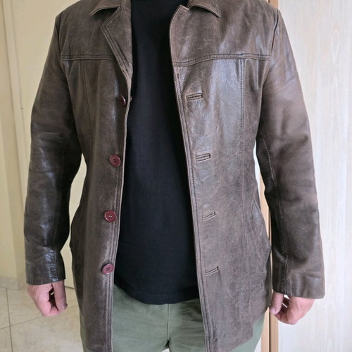 Leather coat brown medium used