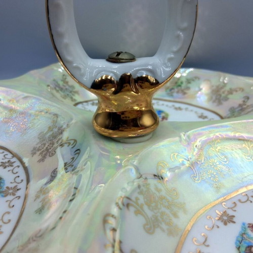 Vintage porcelain triptych plate like new with gold details