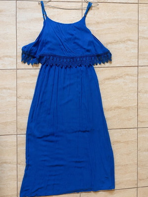 Blue maxi dress with lace