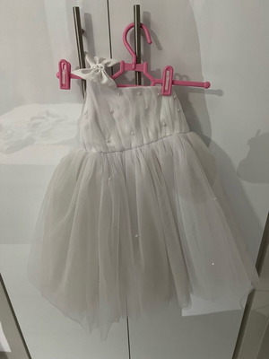 Sugarbabies Baby White Party Dress with Pearls like new