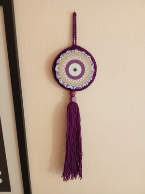 Crocheted Evil Eye Handmade Frame