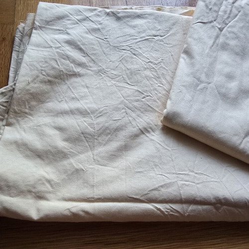 Fabric used, 2 pieces light yellow, dimensions 2x1.29 and 1.98x1.26 m