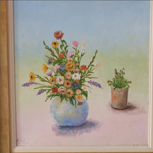 Signed oil painting used 51x46 cm in frame