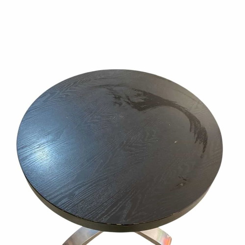 Round table with wooden top and metal frame used 70x60