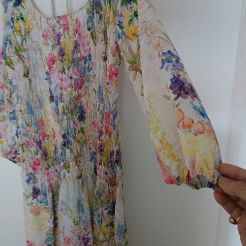 Dress used, XL size, colorful floral design, feminine style