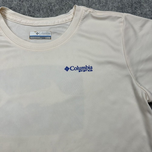 Columbia PFG Marlin Graphic T-shirt used, kids size L fits women's M, beige