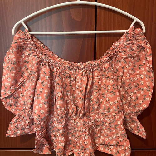 Floral blouse pink new, size M