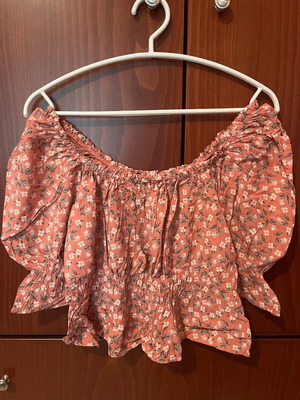 Floral blouse pink new, size M