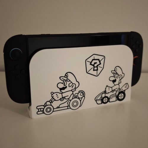 Nintendo Switch 2 3D printed dock cover with Mario design
