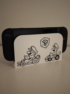 Nintendo Switch 2 3D printed dock cover with Mario design