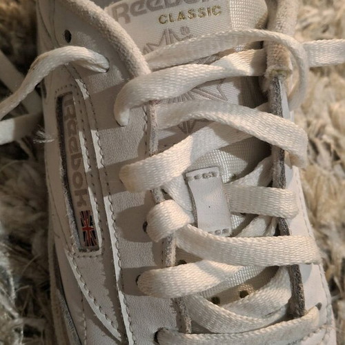 Reebok athletic shoes used, synthetic leather, white, size 37.5