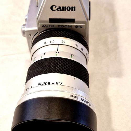 Canon Auto Zoom 814 Super 8 camera set with f/1.4 lens, case & film