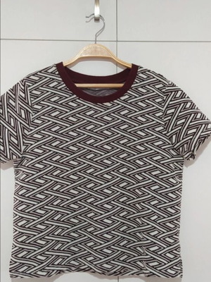 Zara Trf short sleeve shirt used, burgundy, size L